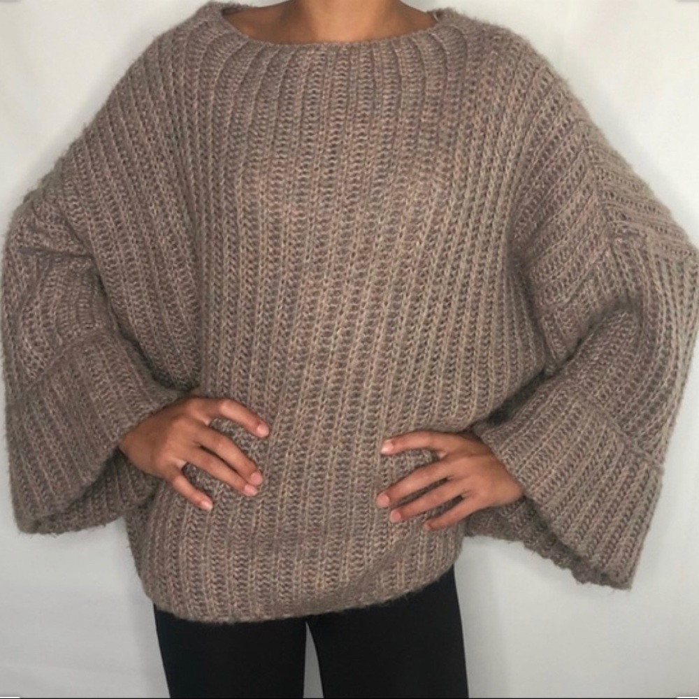 Oversized bell sleeve sweater